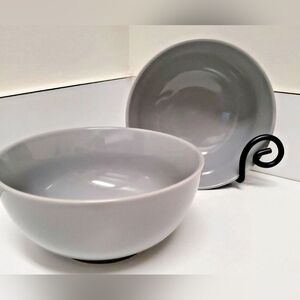 BIA Cordon Bleu 24 Oz Mist Gray Porcelain Chowder Bowls Set of 2 New
